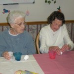 Residents Coloring Eggs