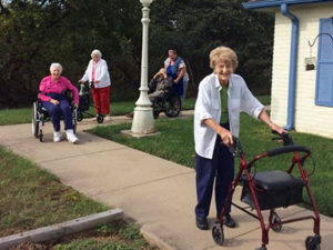 Walking at Wedgewood Gardens Assisted Living